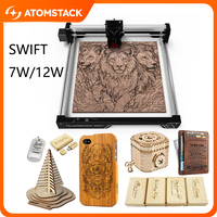 ATOMSTACK SWIFT 12W 7W Portable Laser Engraver Diode Laser Cut Engraving Dog Tags Machine Engrave Logo Wood Metal 300x300mm mr20