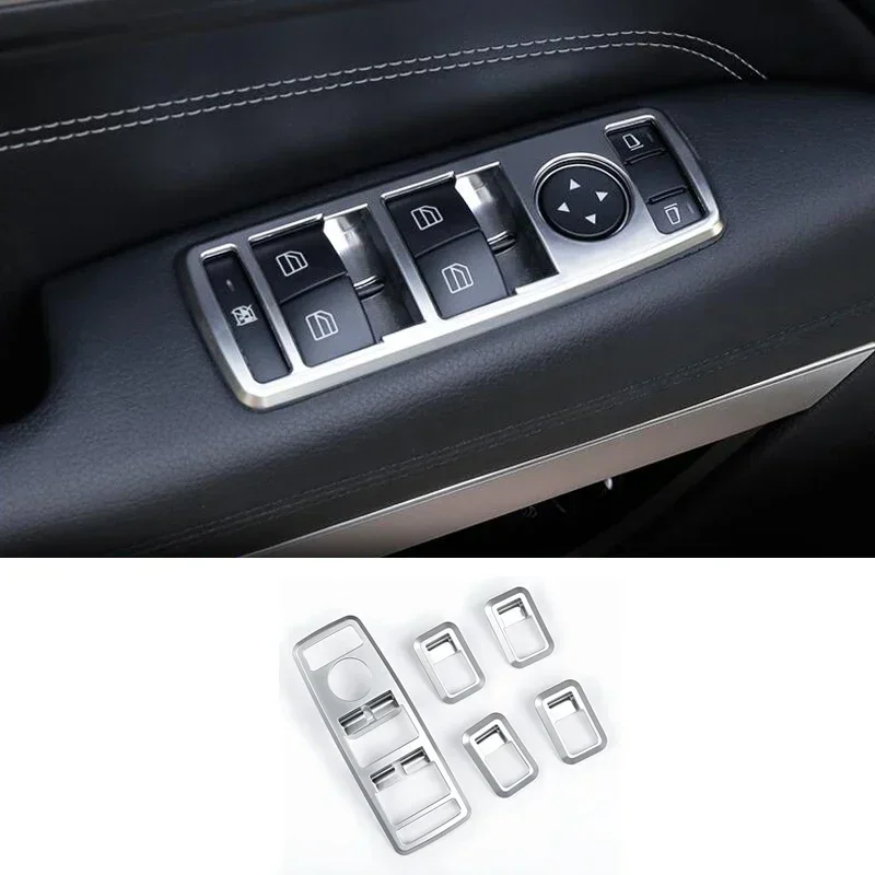 Car Styling Interior Door Window Glass Switch Buttons Frame Covers Stickers Trim For Mercedes Benz E Class Coupe W207 C207 A207