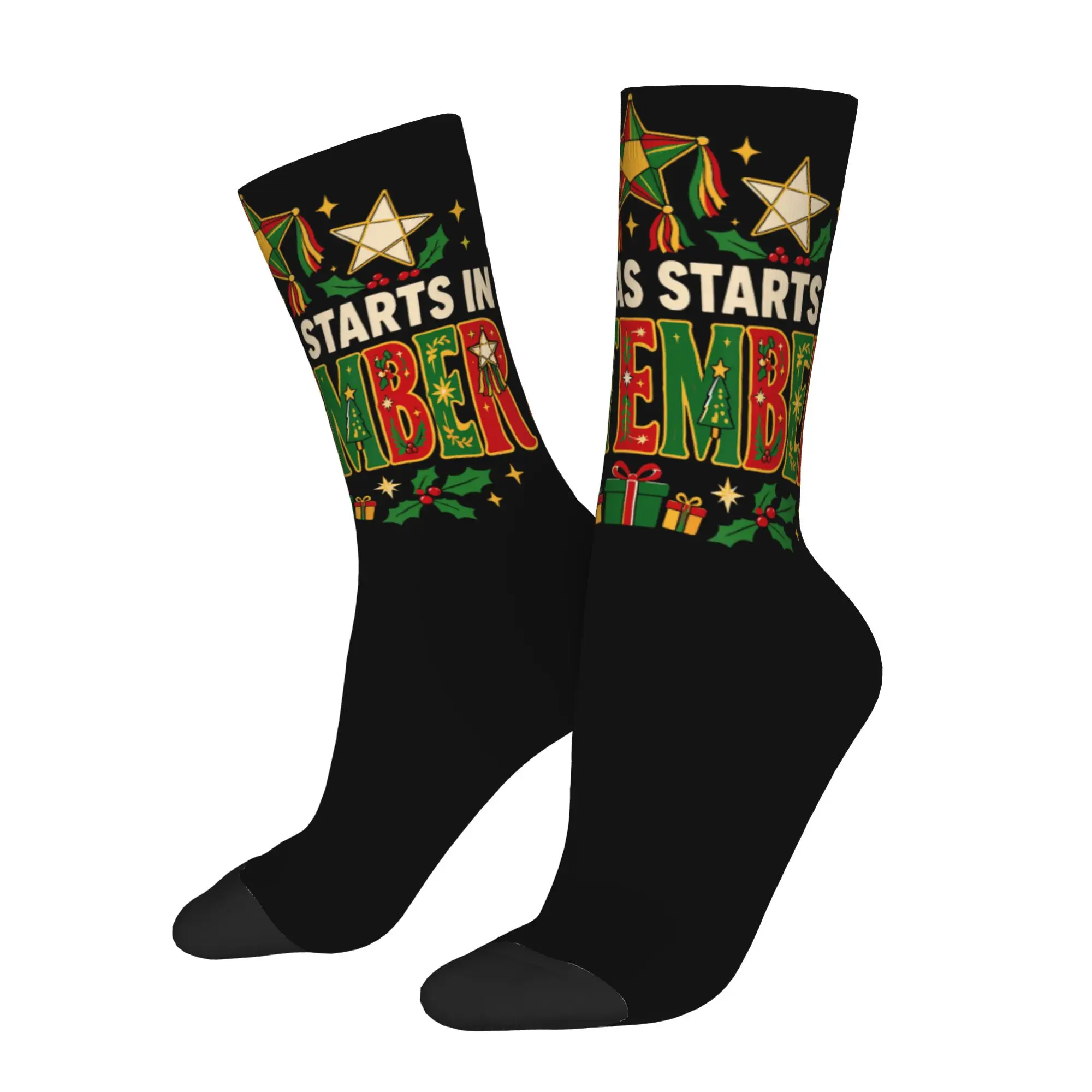 Fashion Men's Socks Casual Philippine Christmas Filipino Parol Star Sock Skateboard Women Socks Spring Summer Autumn Winter