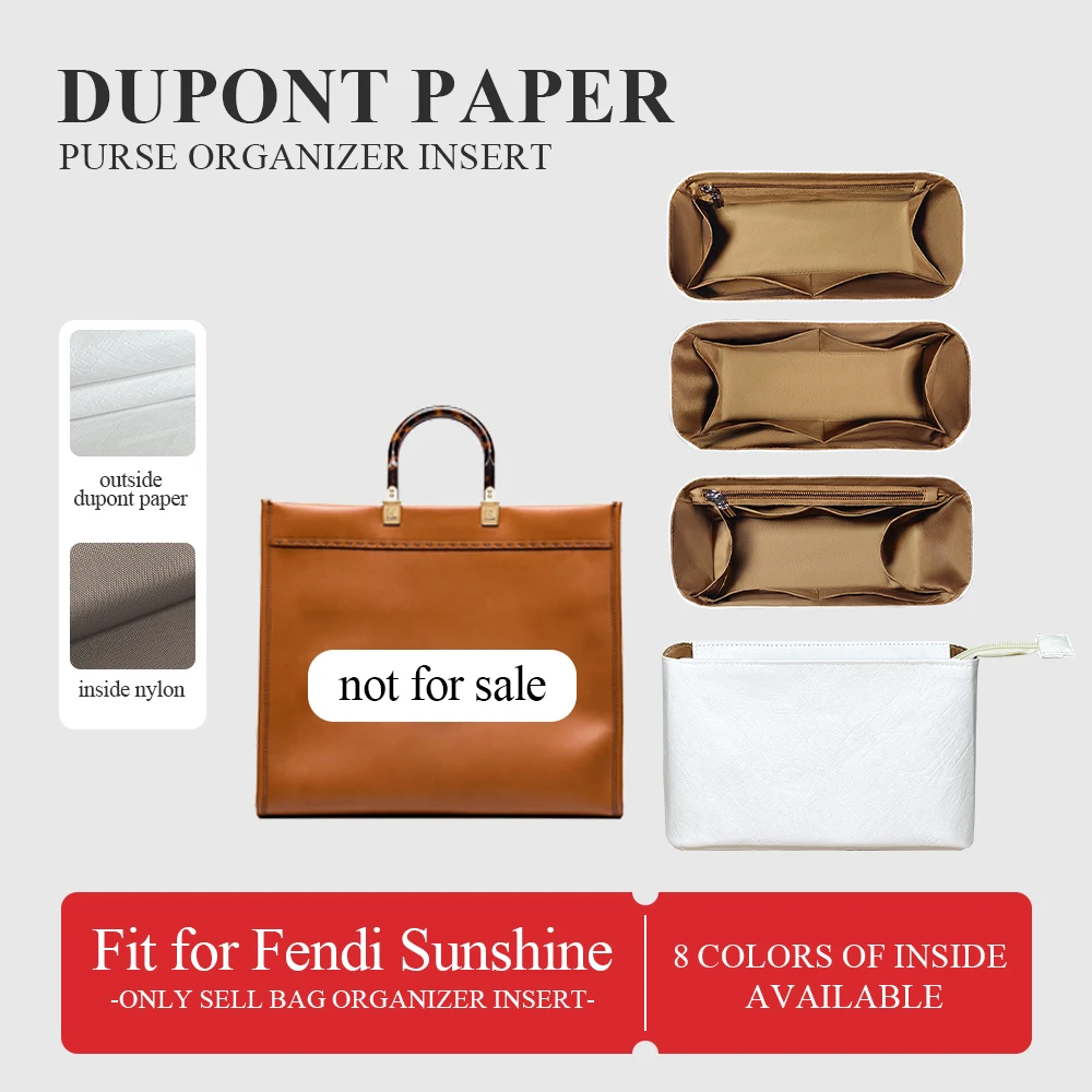 

Dupont Paper Purse Organizer Insert Fit for Fendi Sunshine Tote Lightweight Inside Storage Bag Organizer Inner Liner Bag In Bag