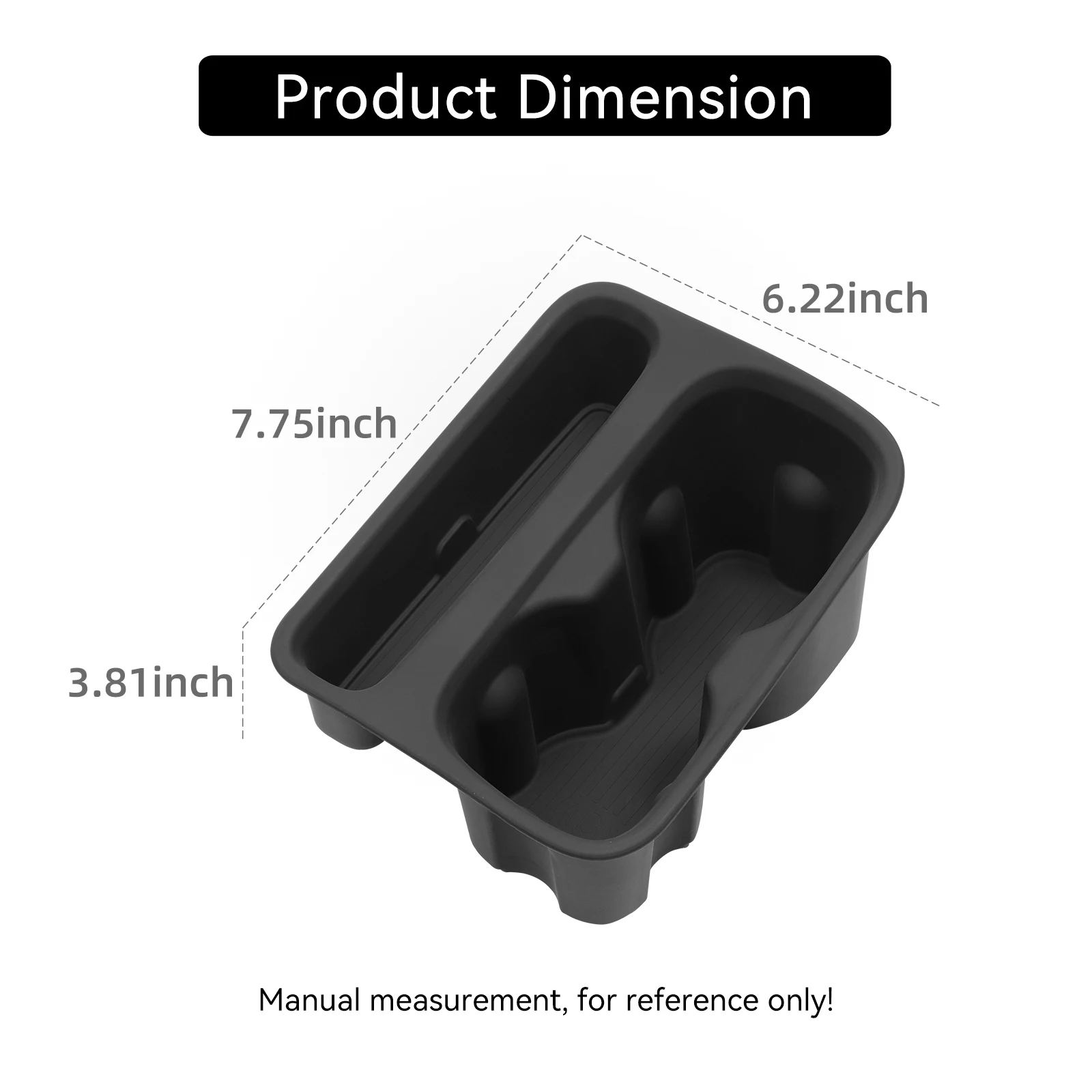 Smabee for Geely EX2 2025 2026 Water Cup Holder Insert Storage Box Shock-Absorbing Silicone Tray Organizer Car Accessories Black