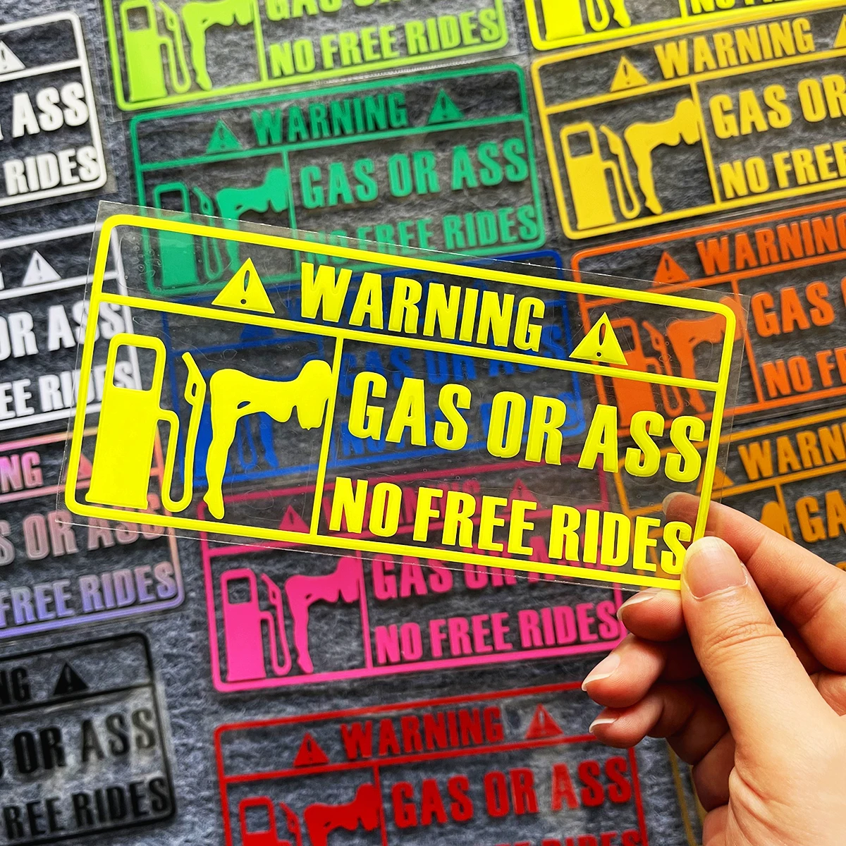 Car Window Stickers JDM Bumper Decal Warning Gas or Ass No Free Rides Vinyl Motor Tuel Tank Decoration For Toyota Ducati