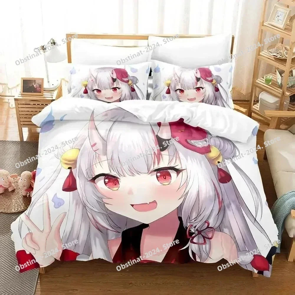 Kawaii Nakiri Ayame 3D Printing Comforter Bedding Set,Duvet Cover Bed Set Quilt Cover Pillowcase,King Queen Size Bedding Set Kid