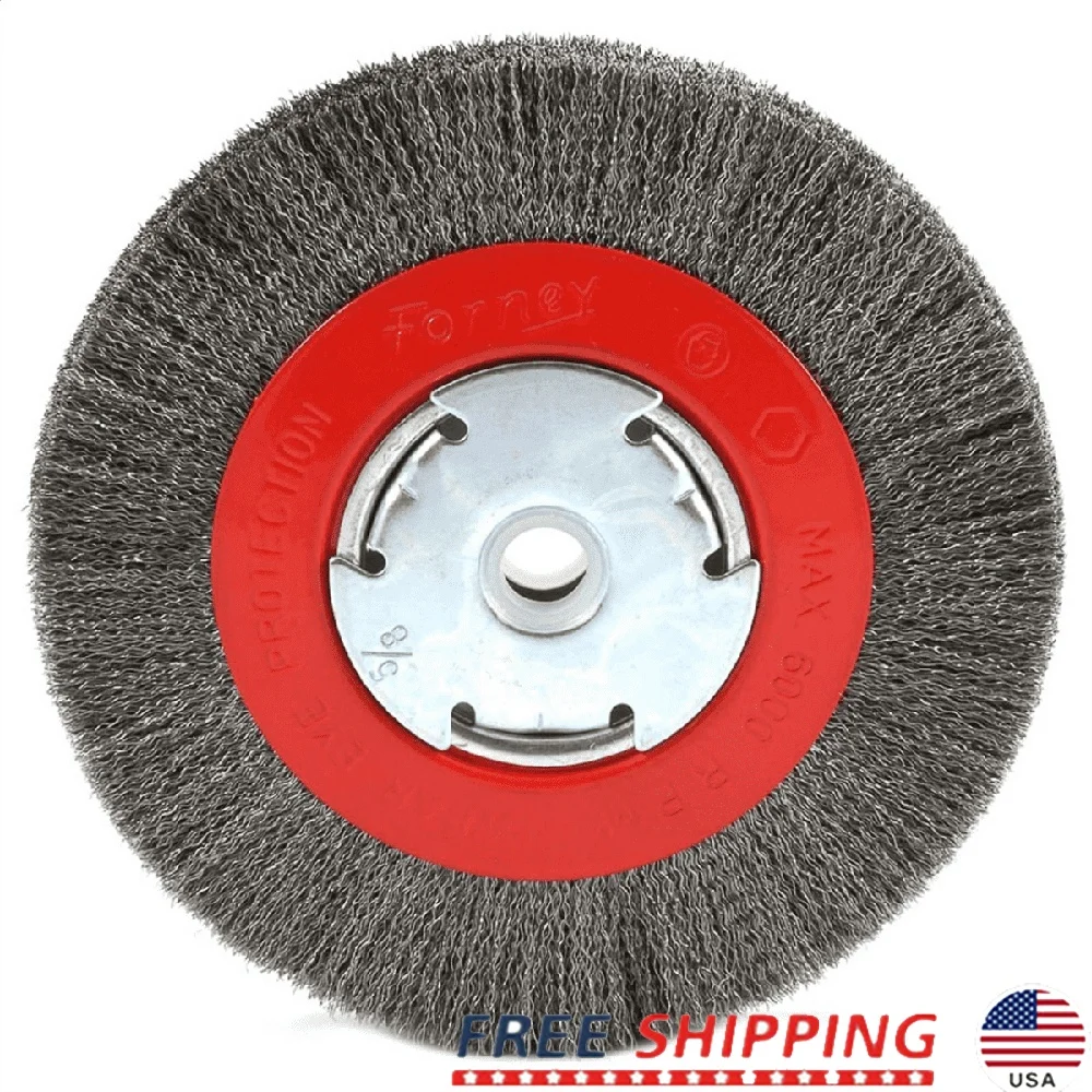 

Wire Wheel Crimped 6in Cleaning Tool Surface Blending Light Burr Removal Paint Corrosion 1/2in 5/8in Arbor