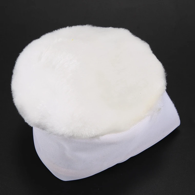 25Pcs Polisher/Buffer Kit Soft Wool Bonnet Pad White:4 Inch