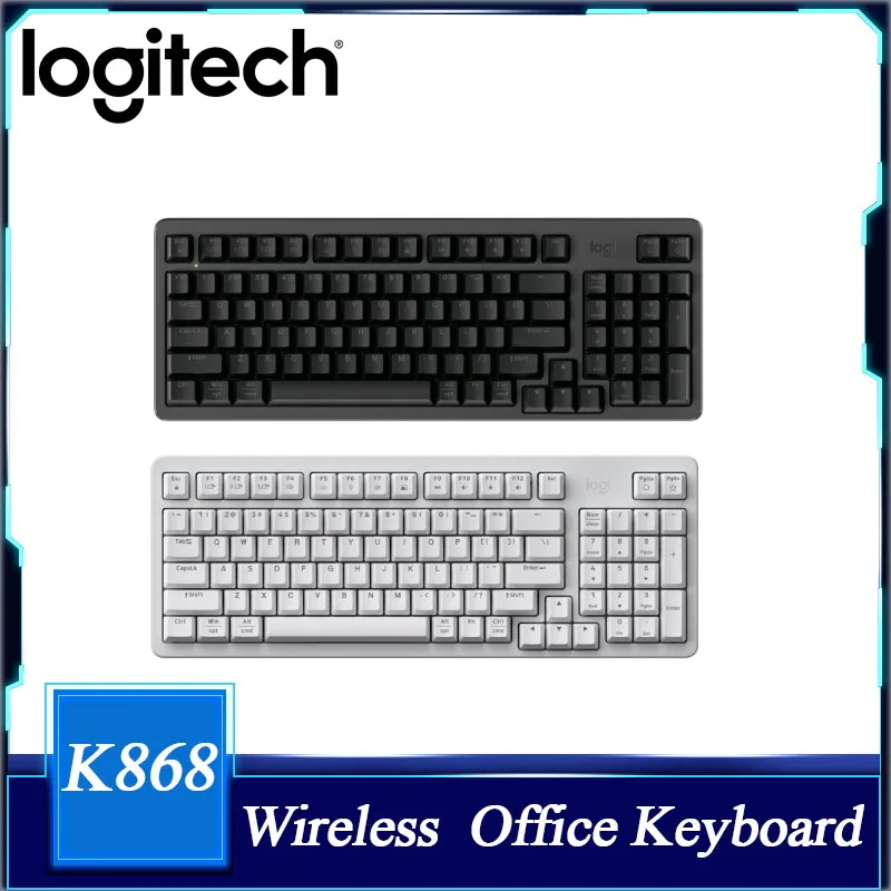 لوجيتك K868 لوحة مفاتيح الألعاب الميكانيكية اللاسلكية ثلاثية الوضع بإضاءة خلفية قابلة للتخصيص مع مفاتيح قابلة للإزالة وأغطية مفاتيح قابلة للاستبدال