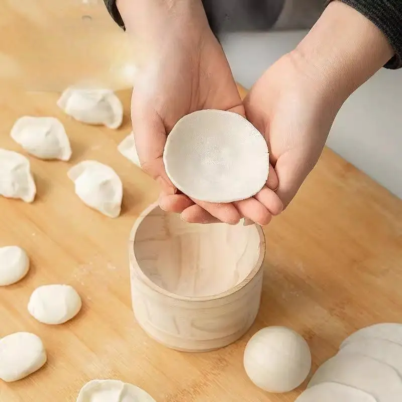 Wood Dumpling Maker Mold Ball Manual Dough Skin Presser Hand Pie Rolling Ball For Dumpling Pie Bun Pastry Kitchen Pastry Tools