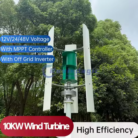 Vertical Wind Turbine Generator 5KW 10KW 12V 24V 48V for Home Free Energy Wind Power Windmill With Off Grid Inverter