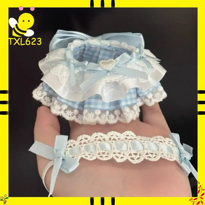 For 10cm Plush Doll Cute Clothes Skirts And Headbands Doll Dress Baby Clothes Set Toys Dress Up Doll Accessories No Attributes