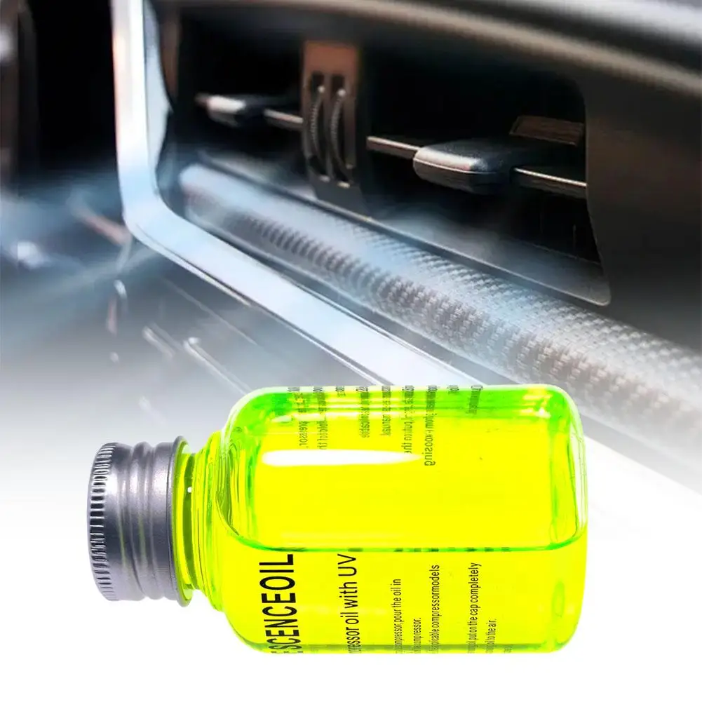 60ml Car Air Conditioner Leak Fluorescent Car Air Conditioning Repair Oil Light Pipeline Detection Tracer Tool UV E4X6