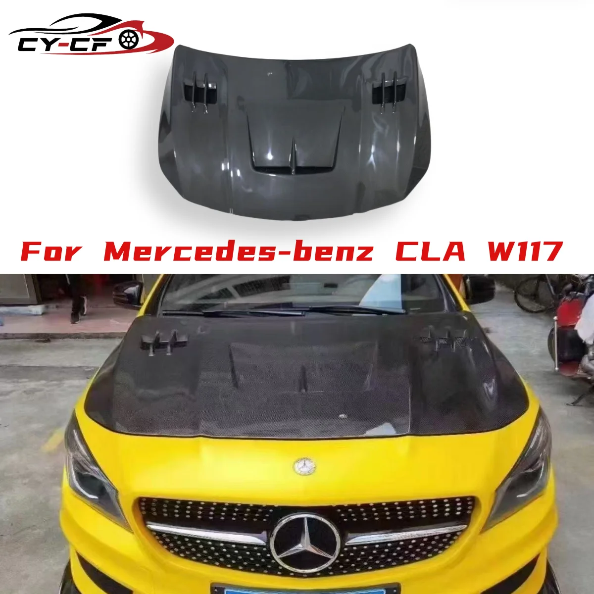 

CLA45 Carbon Fiber Engine Vented Hood Bonnet For Mercedes-Benz CLA Class W117 CLA 45 250 260 2013-2019,100% tested well
