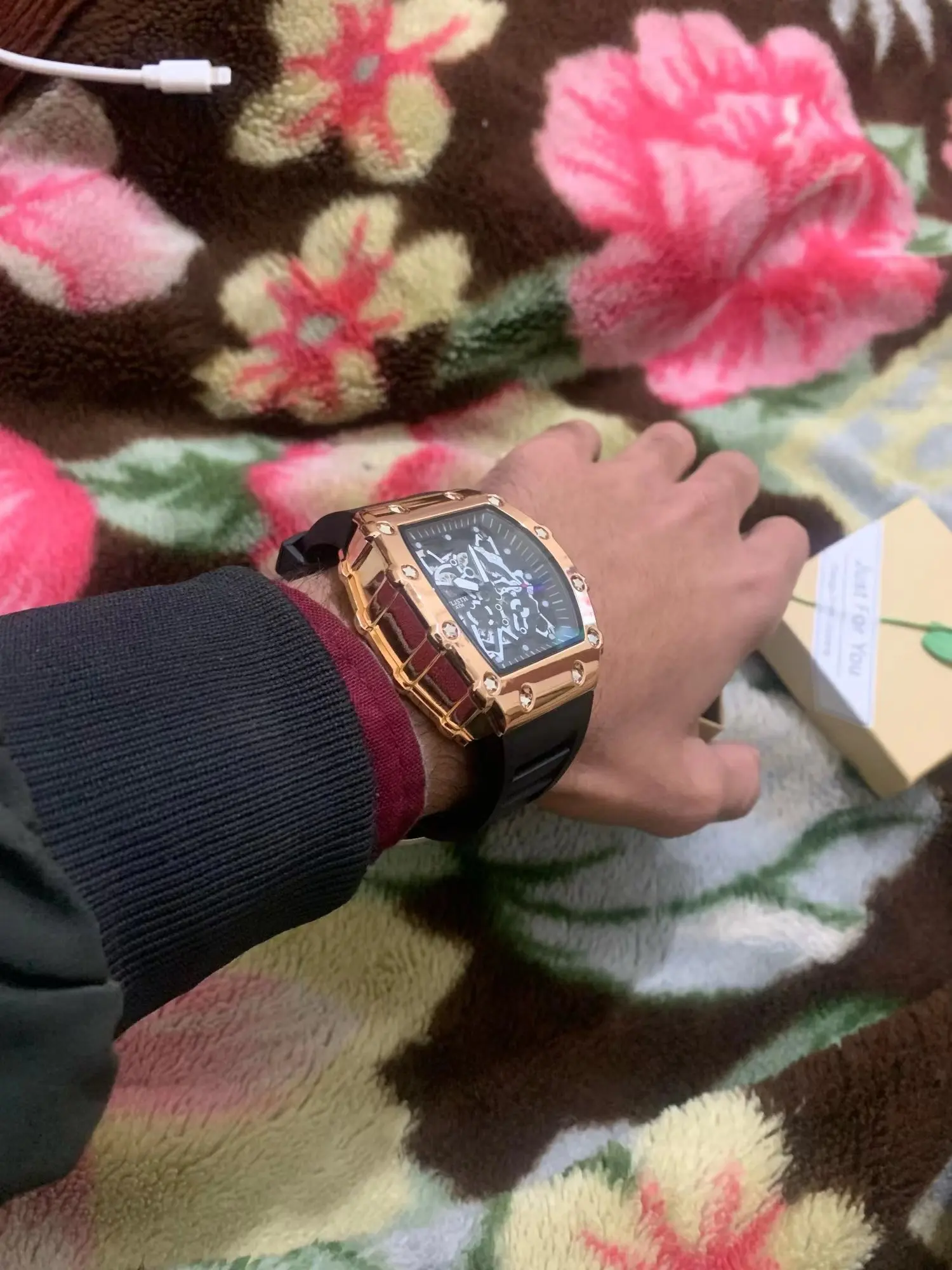 Značka pánské hodinky móda automatický pohyb barel světelný vodotěsný hodiny sportovní male's silikon řemen křemen náramkové hodinky nový
