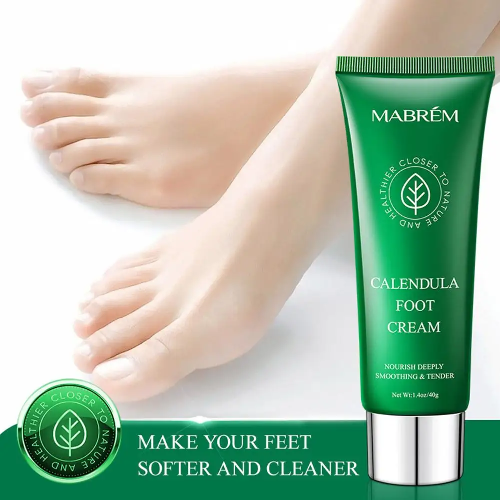 Foot Treatment Cream Foot Care Exfoliating Scrub Whitening Anti-cracking Moisturizing Anti-dry Calendula Olive Repair 40g