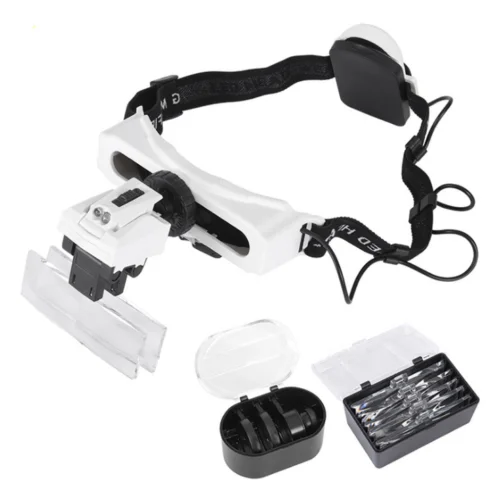 5X,8X,13X,20X,25X,28X Multi Power Lupa Head Magnifying Glass with 1 LED +3 Lenses