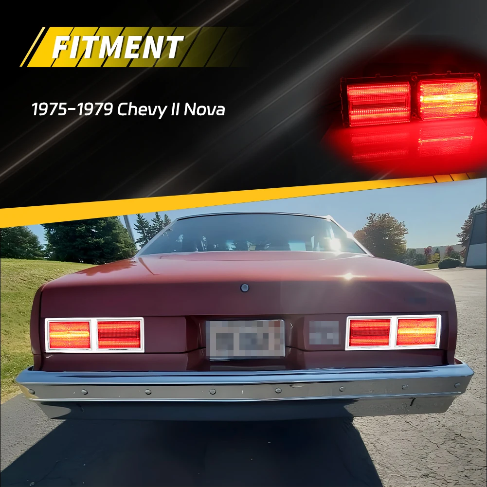 2Pcs Rear Bumper Backup Light Reverse Light Brake Light Tail Light DRL Light WLED For 1975 1976 1977 1978 1979 Chevrolet Nova