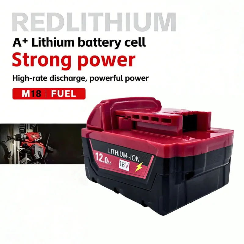 

100% совместимы с инструментами Milwaukee M18. Подходят для всех беспроводных инструментов M18. 6000 мАч/9000 мАч/12000 мАч. Заменяют аккумуляторы M18B5 и 48-11-1860.