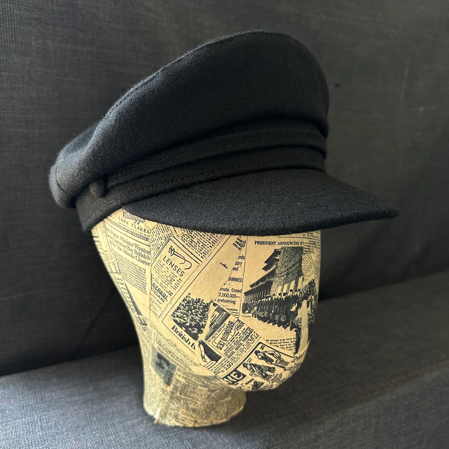 Autumn Winter Woolen British Style Captain Hat Men's Stylish Warm Retro Painter Hat Women's Duckbill Cap Versatile for Shopping