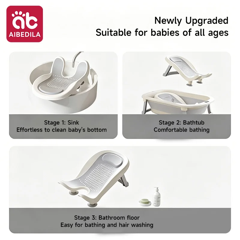 AIBEDILA Newborn Girls PP Washing Basin Support Stand BPA Free Anti Diaper Rash Toddler Butt Cleaning Potty Baby Care Tool