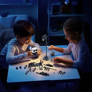 370 pcs hollow şövalye yapı taşları oluşturmak için bir phantom set oyuncak, aydınlatma, sokak, modeli, tuğla, dekorasyon, masaüstü, oyuncak için çocuk hediye tatil 8 en çok satan, binici, hayalet-no. 2