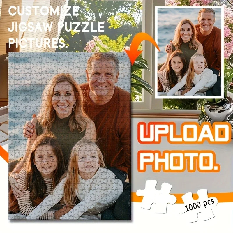 Customized Jigsaw Puzzle 1000Pcs Adult Paper Puzzle Game - You Can Customize Your Private Photos - Couple Photos - Family Photos - Pet Photos - Wedding Photos - as a Birthday Gift - and the Best Gift for Holidays