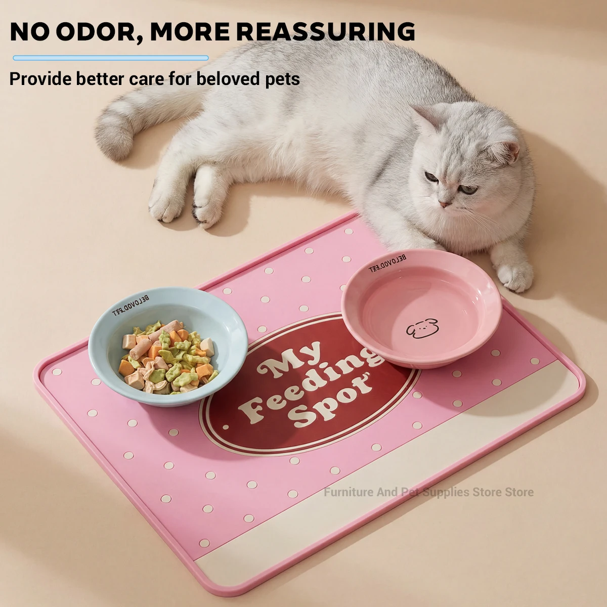 Pet Placemat Cat Dog Drinking  - Baby Food Cat 评论和价格