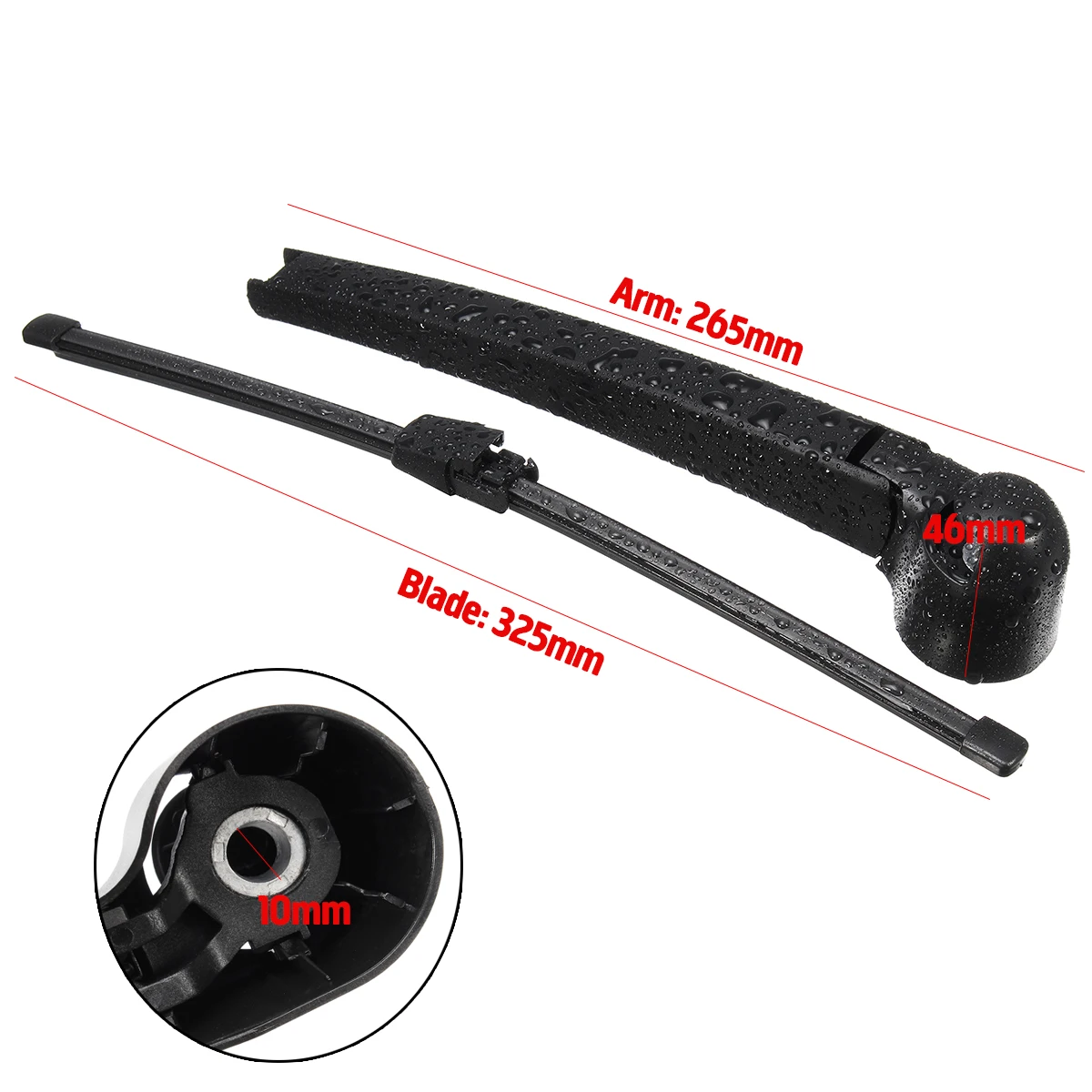 Car Rear Windscreen Wipers Wiper Arm Blade 325mm For VW Polo 2005 2006 2007-2009 1.2 1.4 1.9 TDi E S Etc Auto Accessories