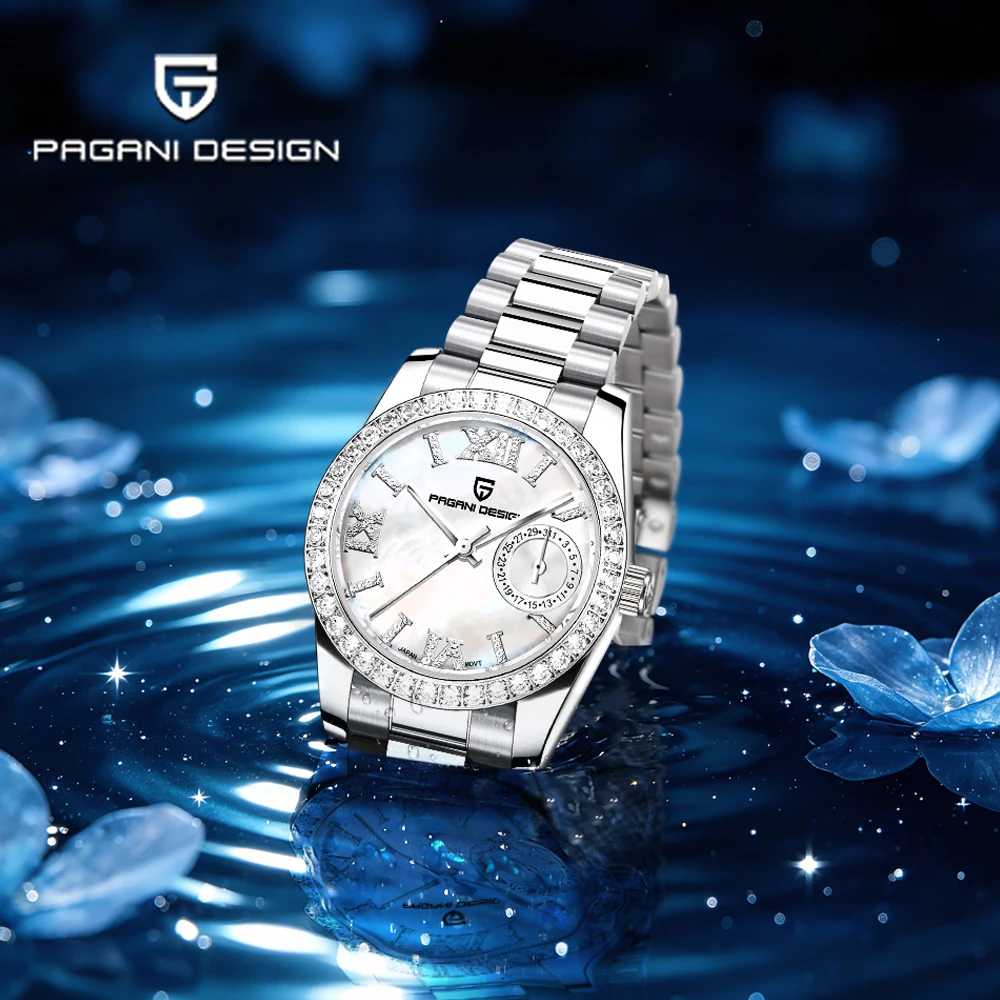 2026Pagani design brand business fashion women's quartz watches VH65 sapphire mirror diving women's watch calendar clock elegant