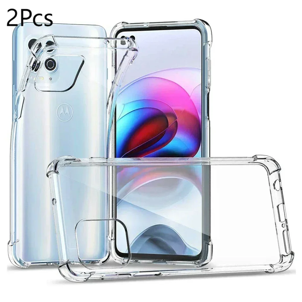 2pcs Clear Case for Motorola Moto G13 G23 G53 G73 G22 G52 G41 G51 5G G100 G30 G20 G10 Moto One Fusion Silicone TPU Cover