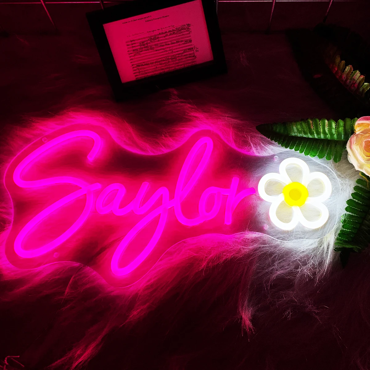 Sayeor Flower neon Lights, Pode ser usado para decorar o humor, Faça sua loja mais atraente