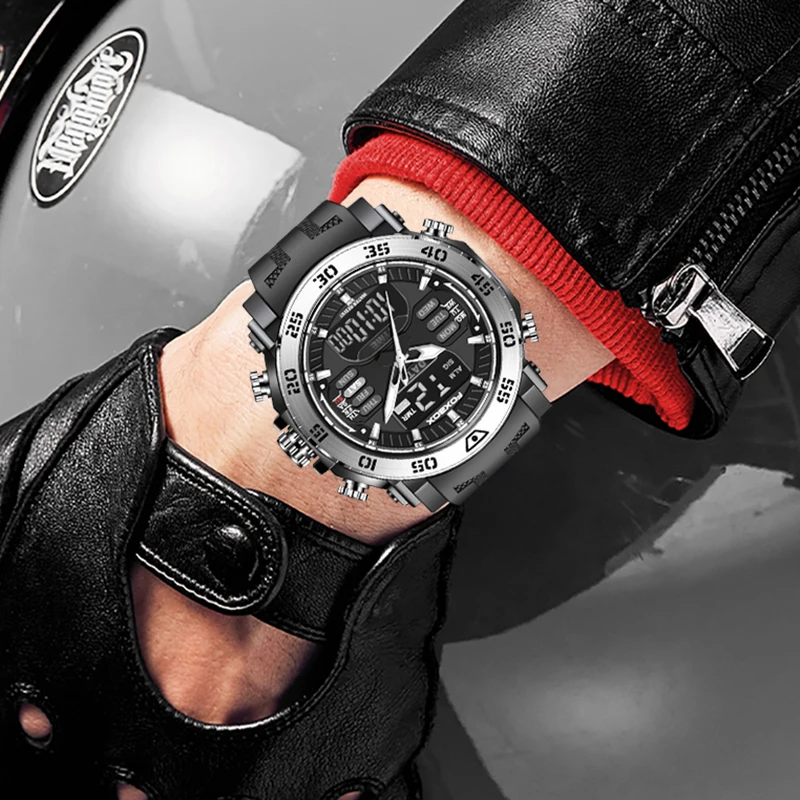 ساعة FOXBOX للغوص للرجال من أفضل العلامات التجارية الفاخرة، ساعة رجالية رياضية خارجية مقاومة للماء، ساعة يد كوارتز رقمية مضيئة للرجال