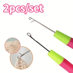 2pcs Sewing Tools Repair Sweater DIY Sewing Needles Aluminium Tongue Knitting Tool Carpet Crochet Hook Supplies Costura