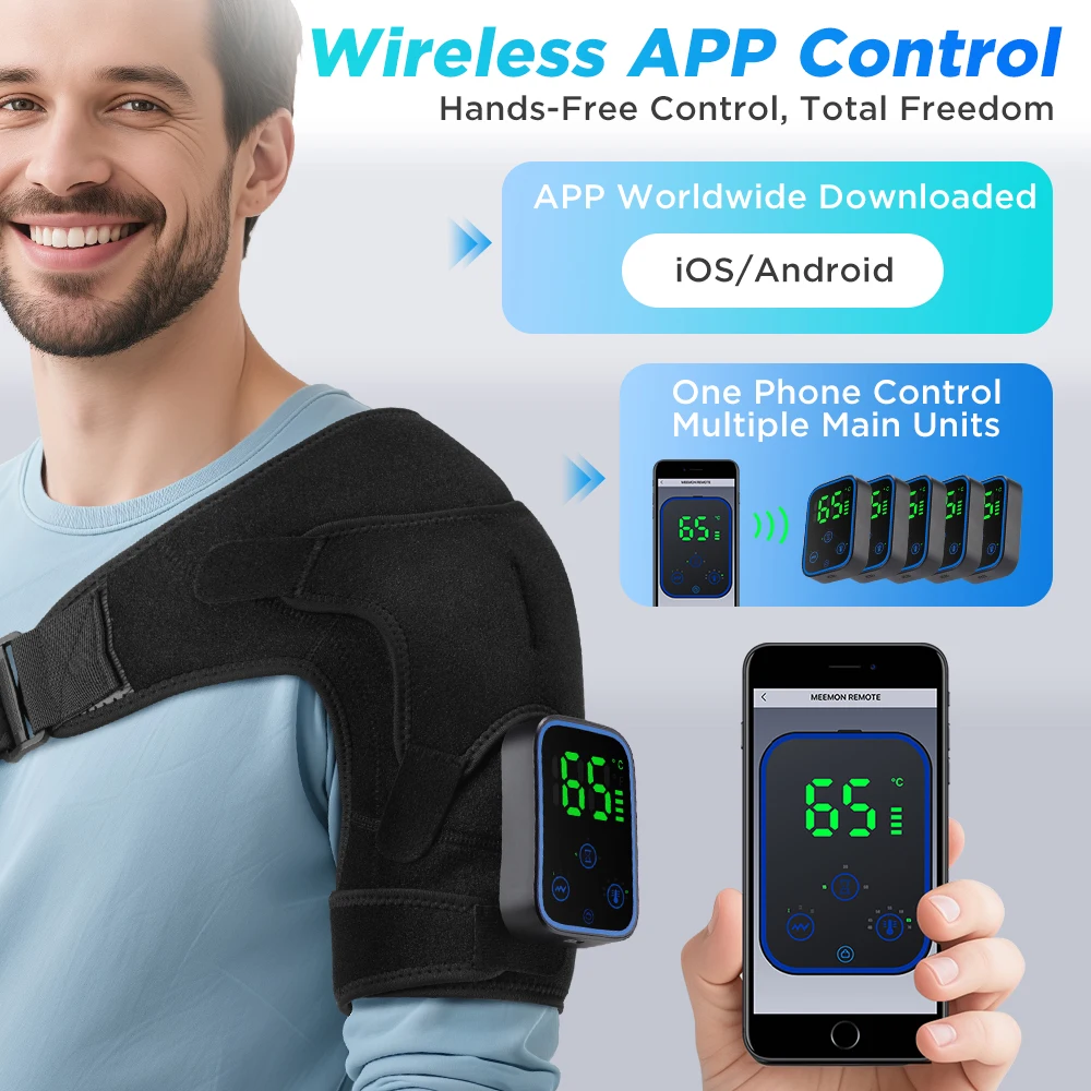 

Detachable Wireless APP Control Electric Shoulder Massager Heating Pad Vibration Massage Support Belt Shoulder Thermal Brace