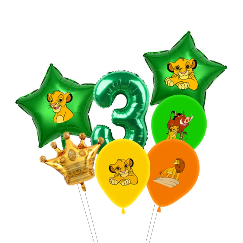 Simba Lion King Party Theme Set Latex Balloon Kids Birthday Party Decoration Number Balloon Globos Supplies view 4