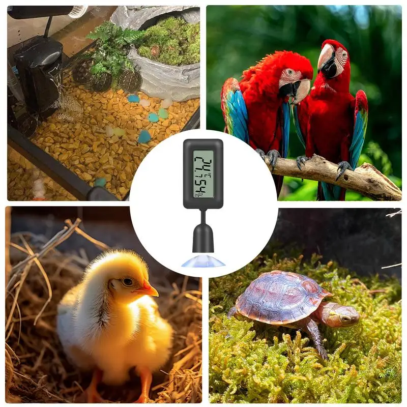 Thermometers Hygrometer Reptile 2 In 1 Digital Temperature Humidity Meters 90-degree Adjustable Indoor Hygrometer Greenhouse