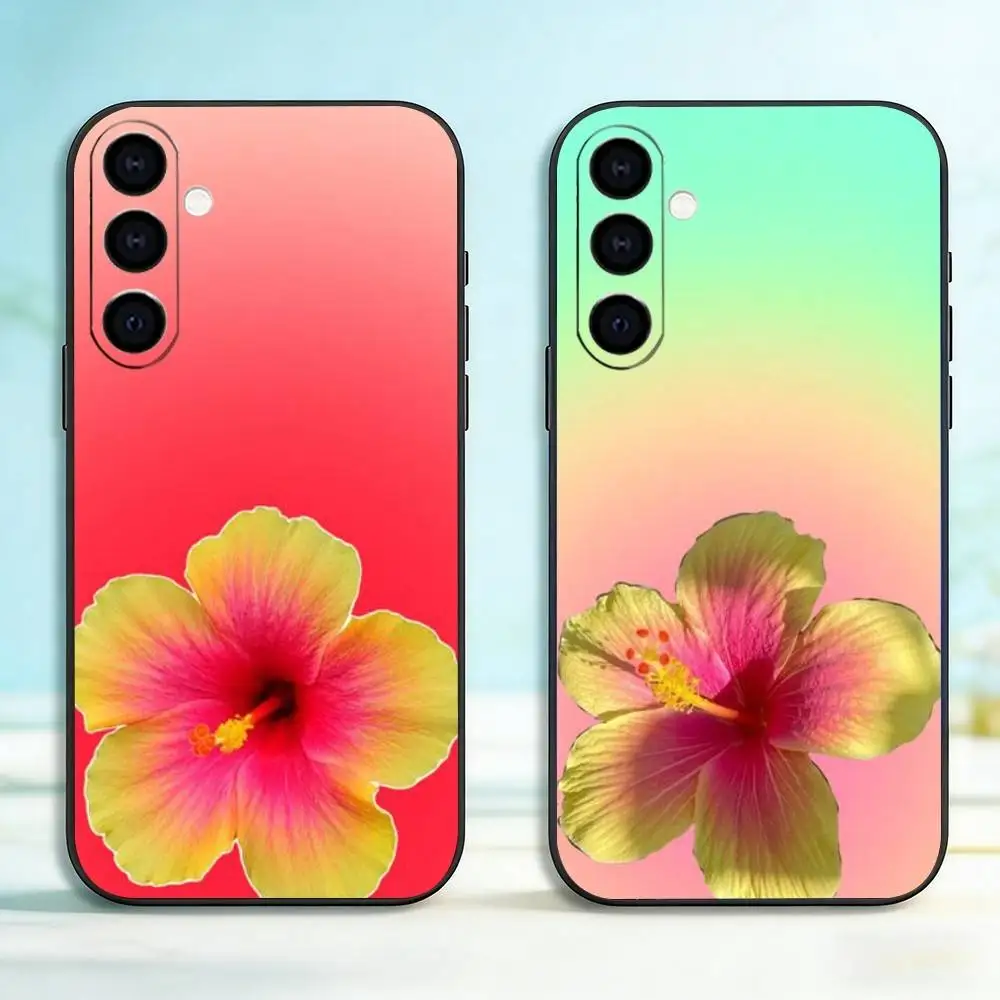 Lily Puff Phone Case For Samsung Galaxy A73,A72,A71,A70,A53,A52,A51,Soft Silicone Black Cover