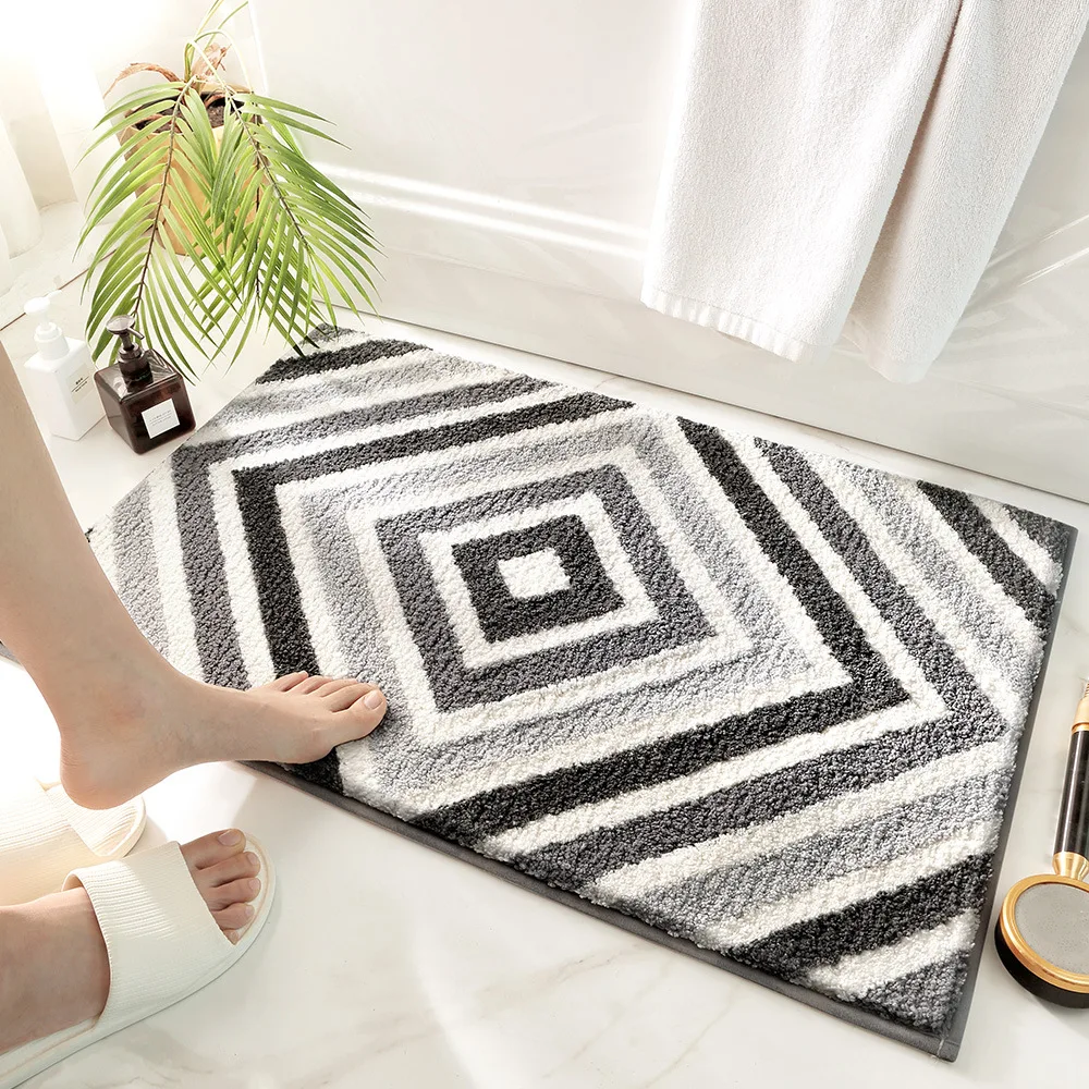 40*60cm Bath Mat Modern Minimalist Geometry Bathroom Rug  Absorbent Slip-resistant Toilet Entrance Foot Mats Decoration  Carpet