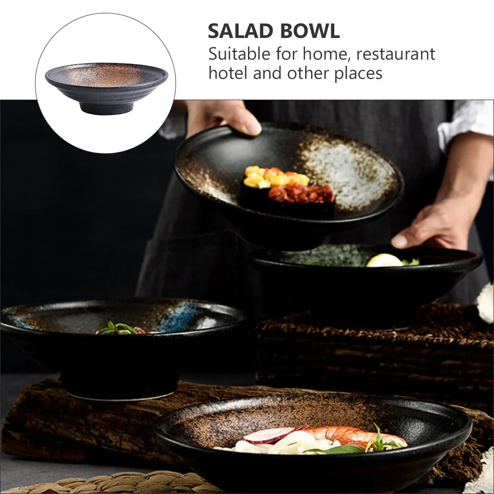 

1Pcs Ceramic Soup Salad Bowl Deep Size Household Fruit Pasta Mixing Bowl for Restaurant Home Hotel Use
