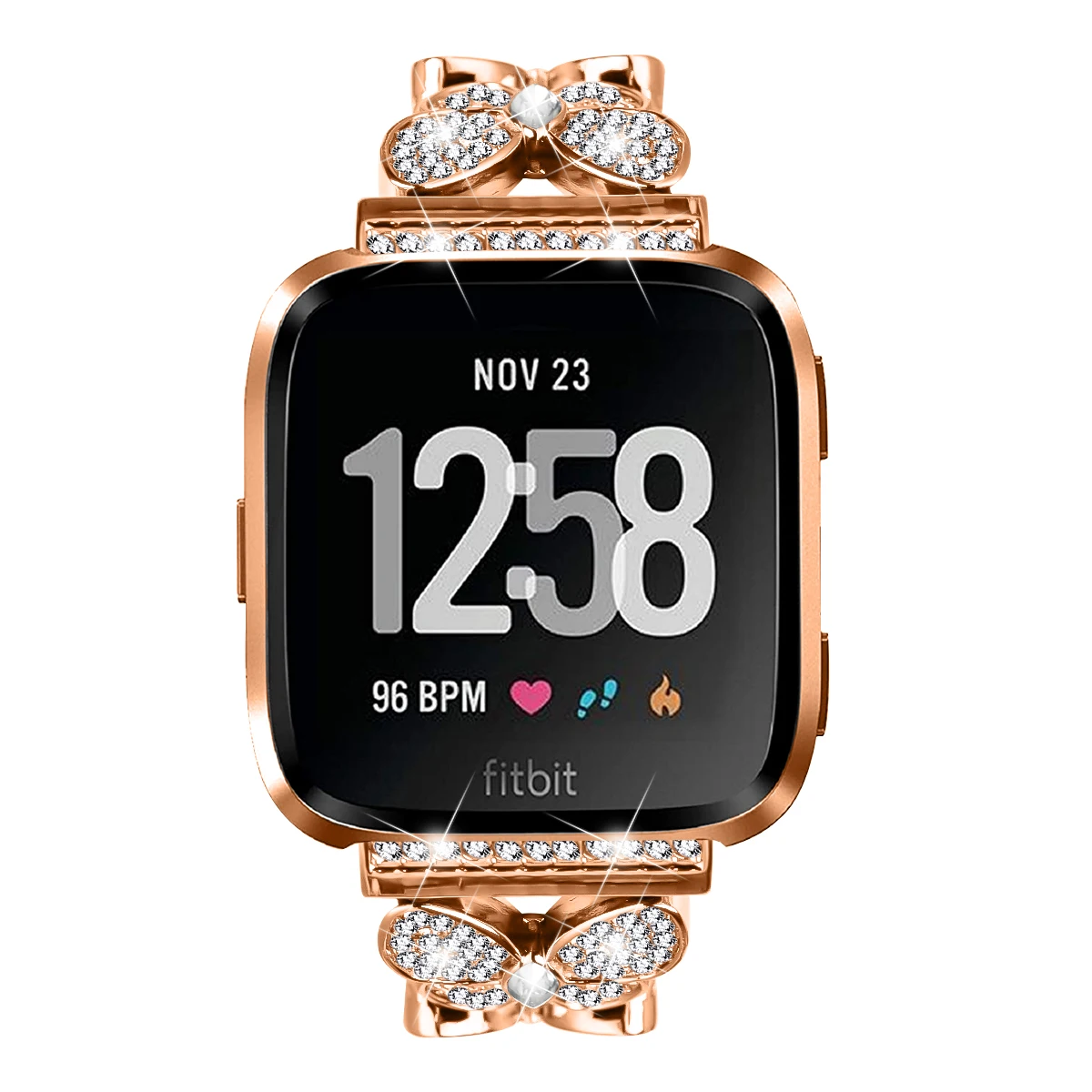 أشرطة معدنية ماسية لساعة Fitbit Versa/ Fitbit Versa Lite المعدنية البديلة لملحقات الساعة الذكية Fitbit Versa