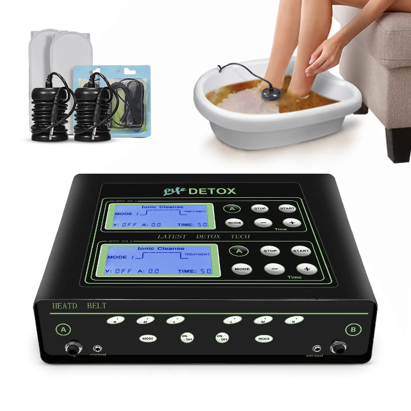 Ionic Detox Foot Bath Spa Machine with Infrared Belt Spa Wellness Life Detoxify Health Device Foot Detox Machine for 2 Users Use