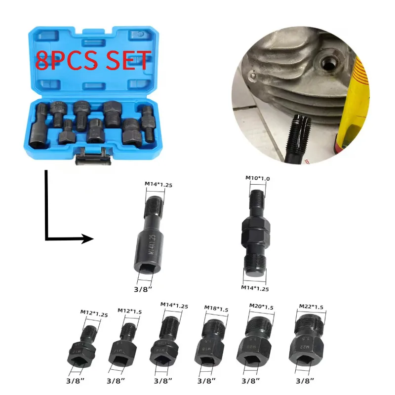 

Spark Plug Thread Repair Tool Kit with Tap Insert Helicoil Re-Tapping for Benz M133 Fuel Injector Rail Seal Removal Installation