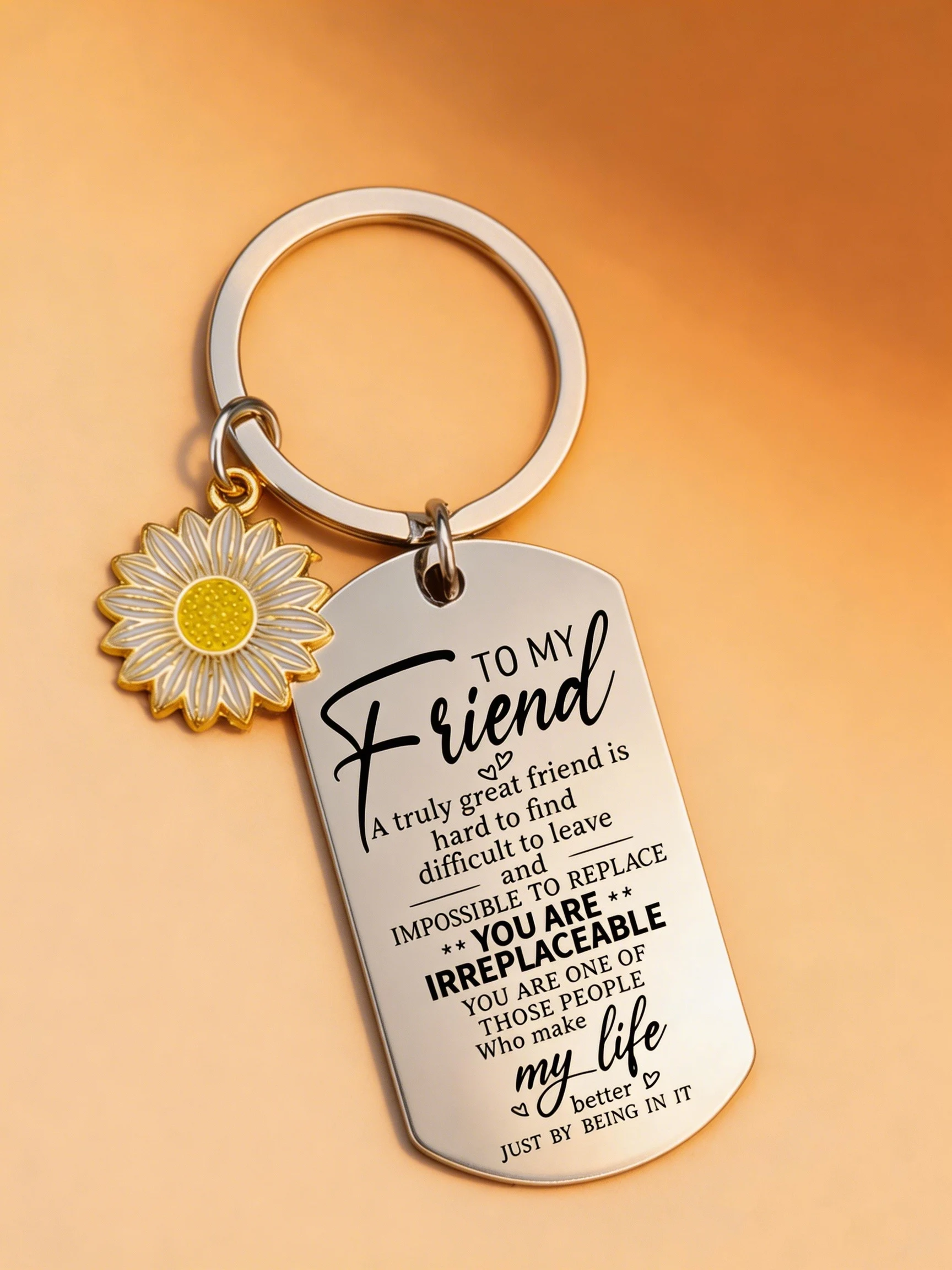 Porte-clés en acier inoxydable « True Friendship S », cadeau pour meilleure amie, pour femme, breloque pour sac de voiture, cadeau d'Halloween ou de Noël