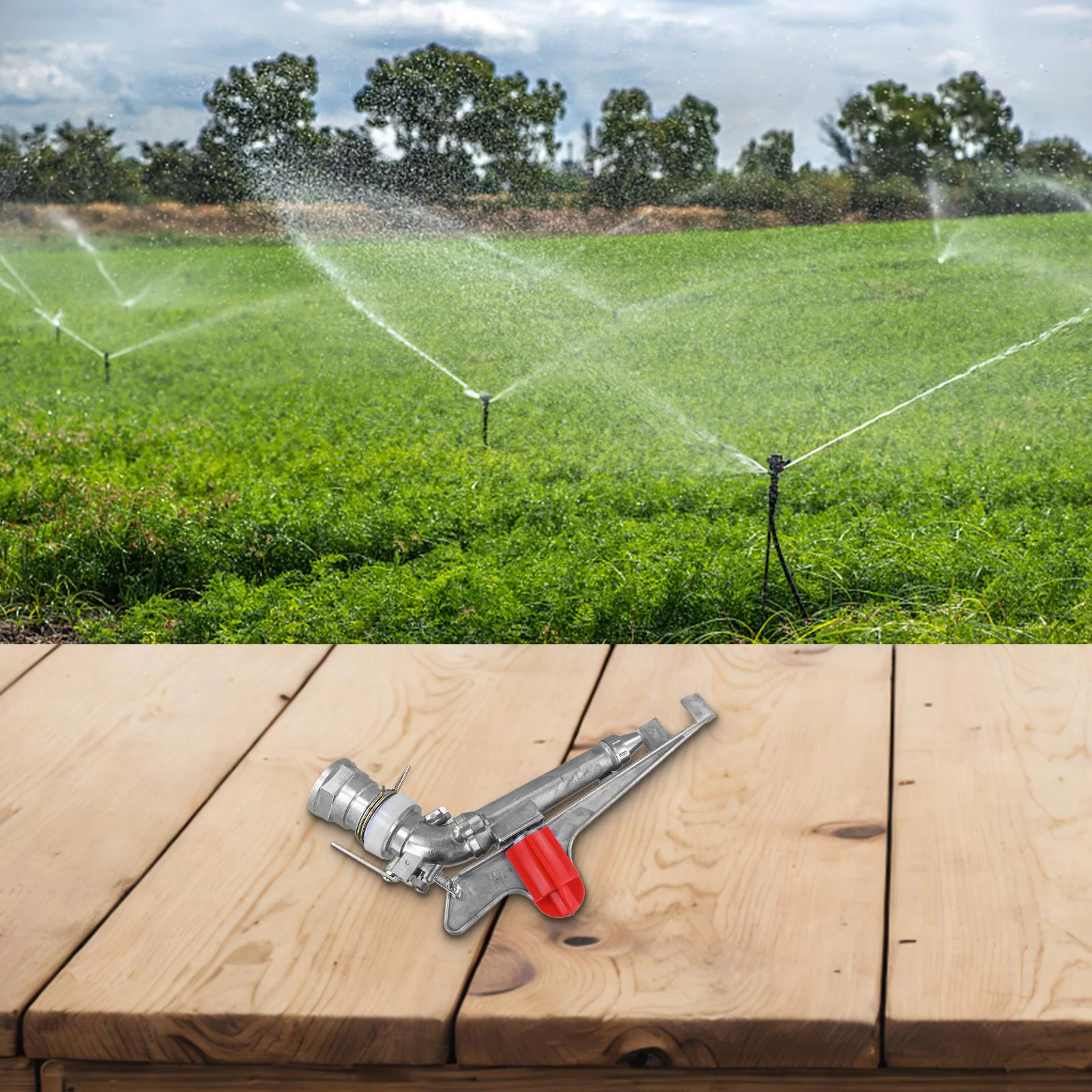 Lawn Sprinkler Irrigation Silver Spray Sprinkler 4-6kg Pressure Agriculture Aluminium Alloy Farm Watering Sprinkler