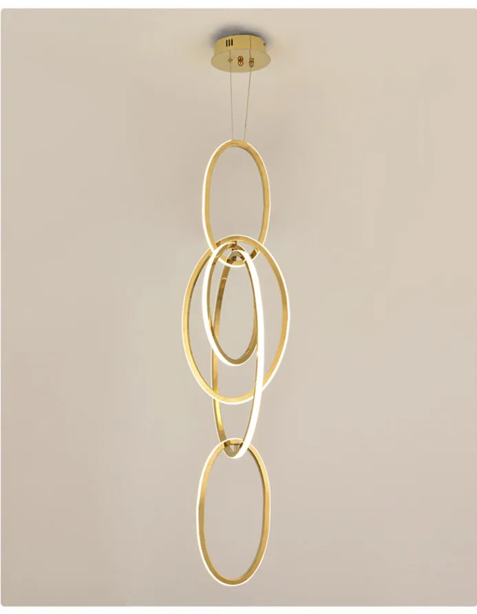 Post Polish Steel LED Pendant Light Gold