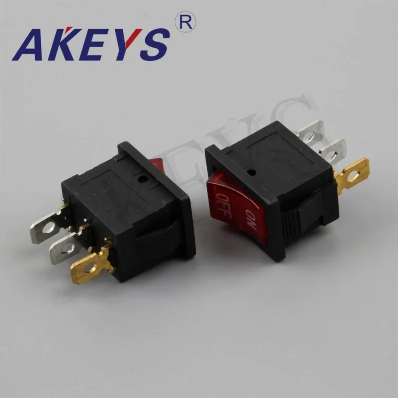 10PCS KCD1-102N-12V 3PINS Power rocker rocker switch with light for Cooking machine