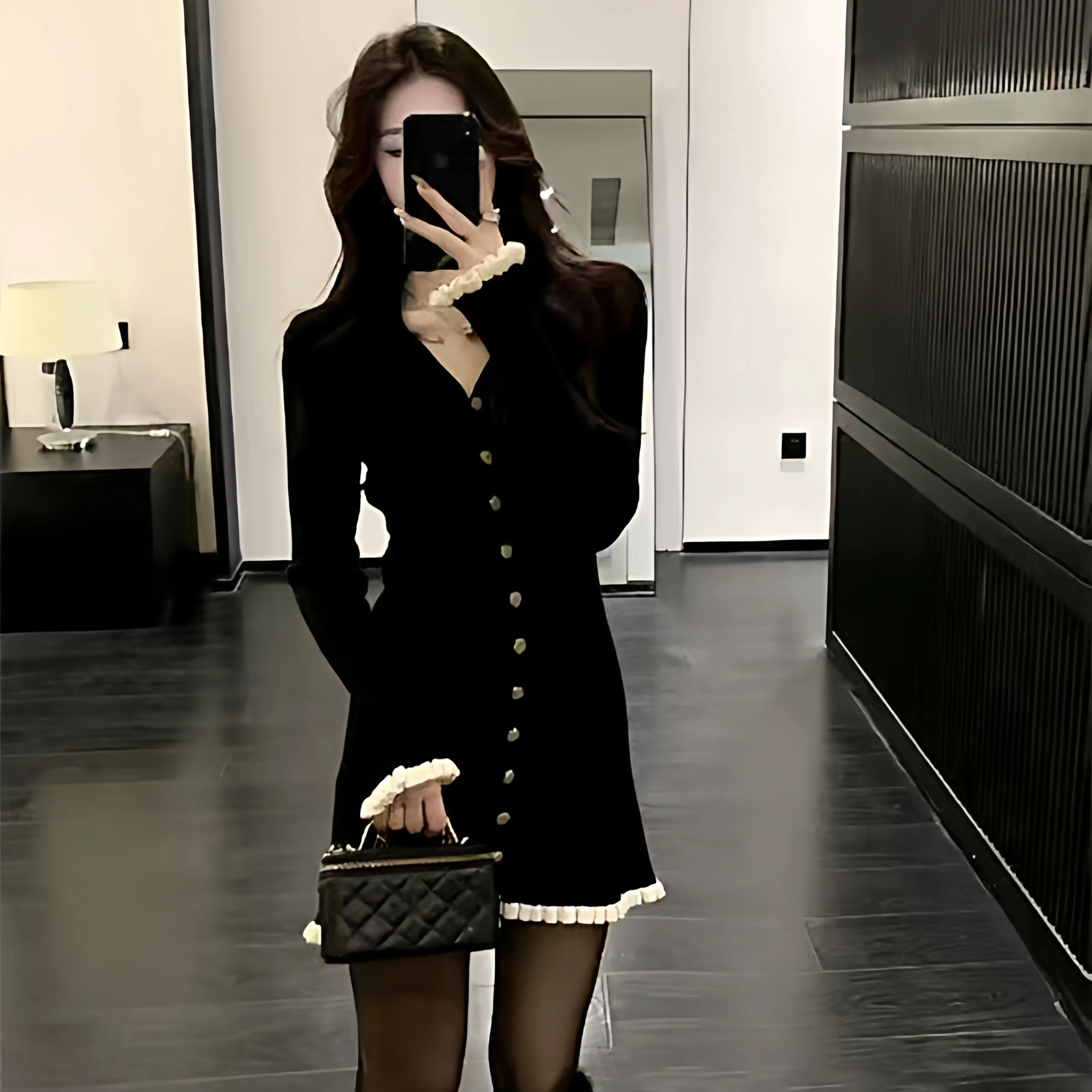 

Облегающий вязаный женский свитер с v-образным вырезом на одной пуговице, маленький свитер Fraance, корейский свитер, осень-зима, Новое поступление