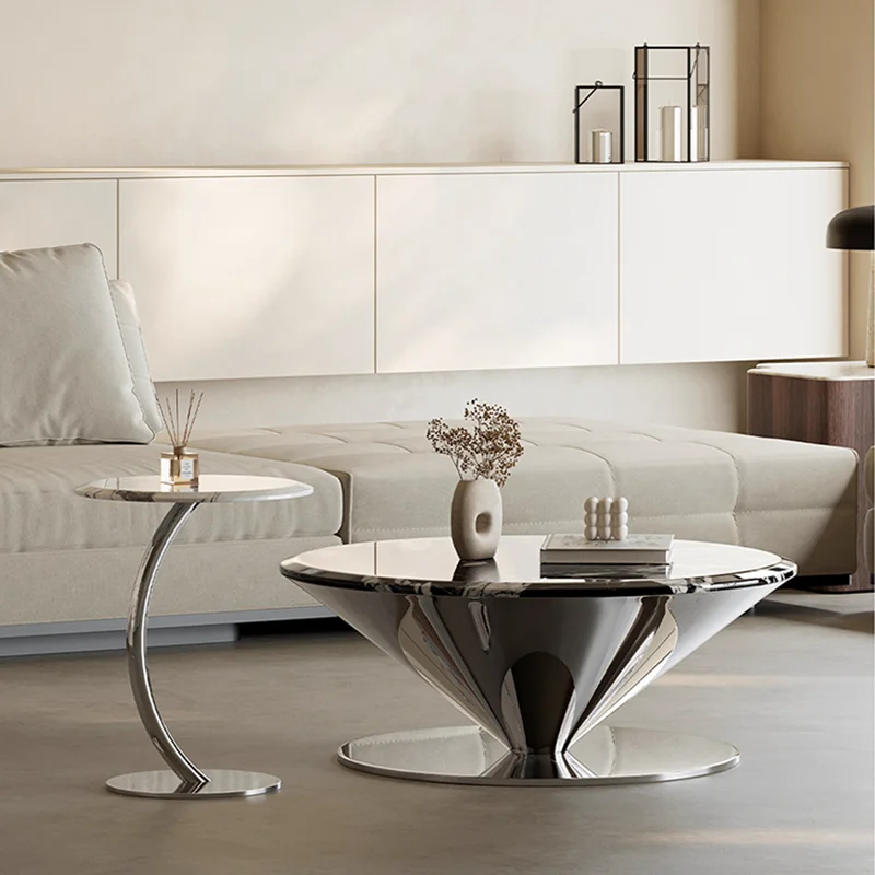 Round Minimalist Italian Coffee Side Table Living Room Transform Luxury Designer Table Service Meubles Chinese Style Furniture