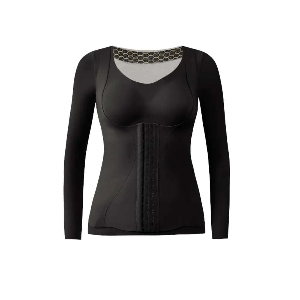 

Slimming Thermal Shapewear Long Sleeves Belly Contracting Thermal Underwear Women Velvet Body Shapers Winter Warm Top Postpartum