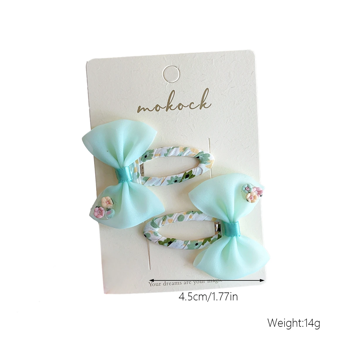 Neue süße 4-teilige Tüll-Schmetterlings-Haarspangen für Frauen, Mädchen und Kinder, in Macaron-Farben, Organza-Schleifen-Haarspangen, Haar-Accessoires. – Detail 14