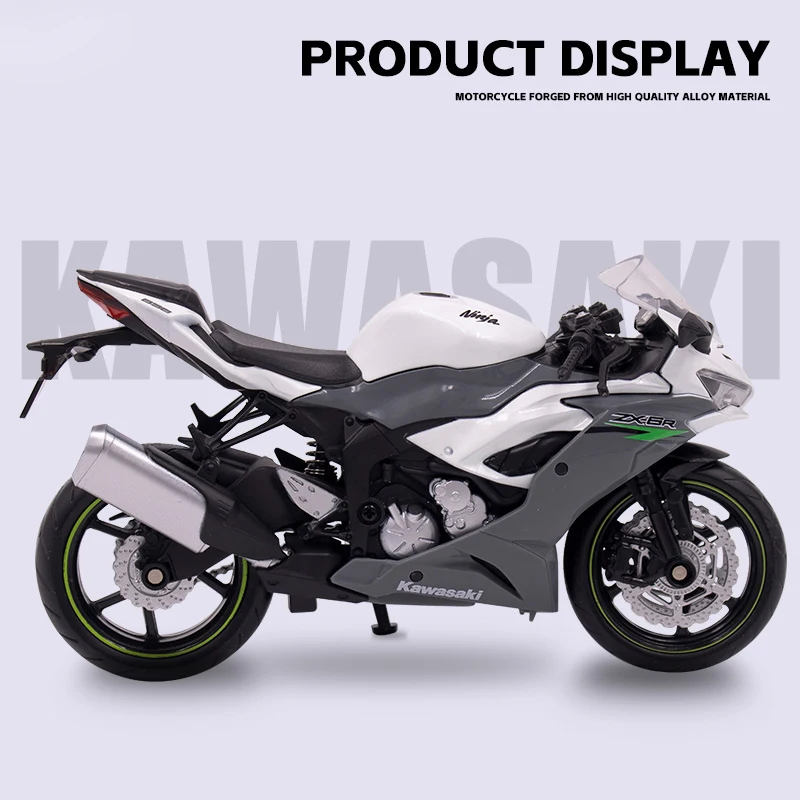 1/12 Kawasaki Ninja ZX-6R Racing Cross-country Motorcycle Toy City Diecast Model Super Sport Miniature Collection Boy Kids Gift