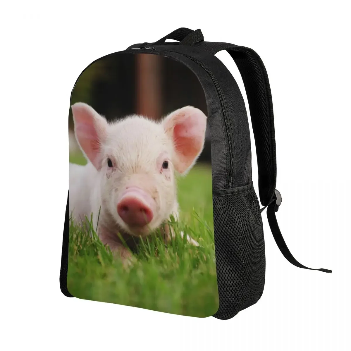 Custom Little Baby Piglet Pig Travel Backpack Women Men School Computer Bookbag Animal Piggy Lover College Student Daypack Bags